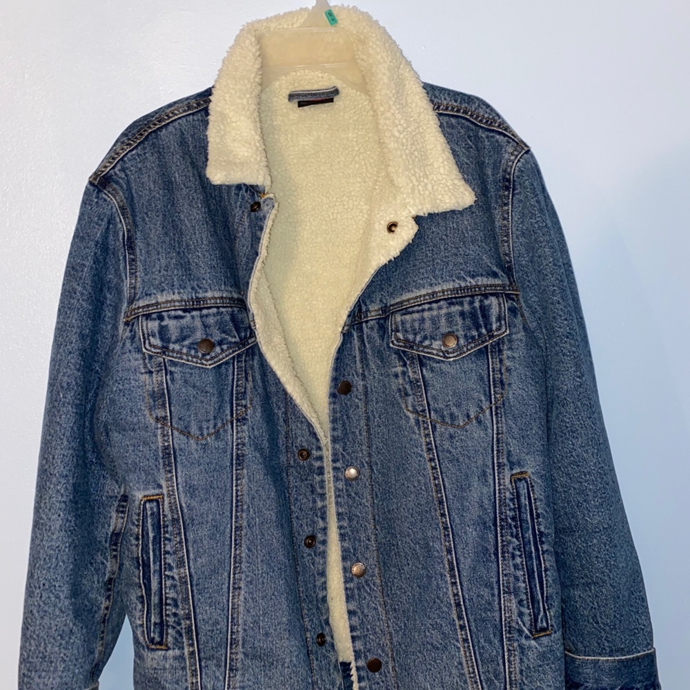Alpine Swiss Sherpa-Lined Denim Jacket